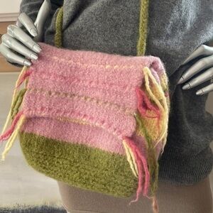 Pink Unbranded WOOL FELTED Crossbody NEW